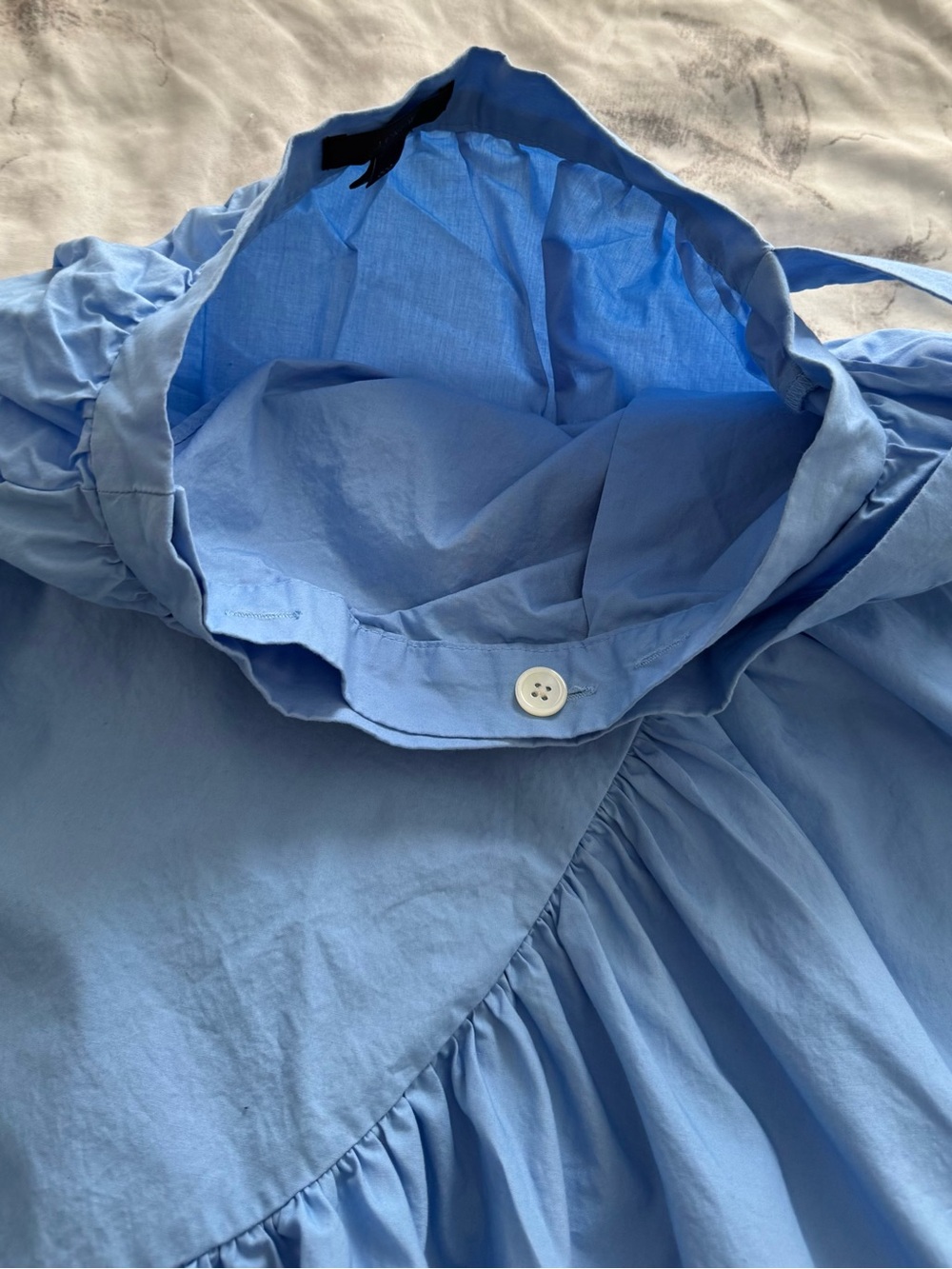 J. Crew periwinkle Blue Ruffle wrap Midi Skirt, size 000 feminine adjustable - Picture 10 of 16